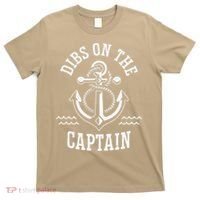 Retro Captain Wife Dibs On The Captain Funny FIshing Quote T-Shirt thumb 0