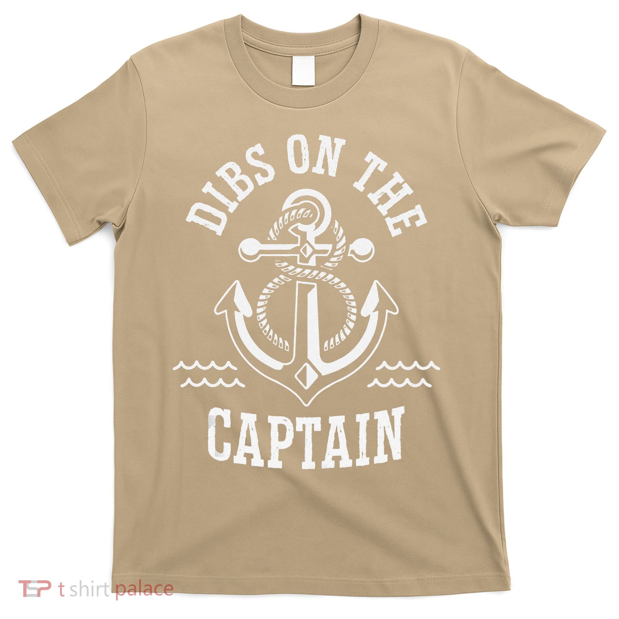 Retro Captain Wife Dibs On The Captain Funny FIshing Quote T-Shirt