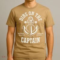 Retro Captain Wife Dibs On The Captain Funny FIshing Quote T-Shirt thumb 3