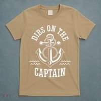 Retro Captain Wife Dibs On The Captain Funny FIshing Quote T-Shirt thumb 5