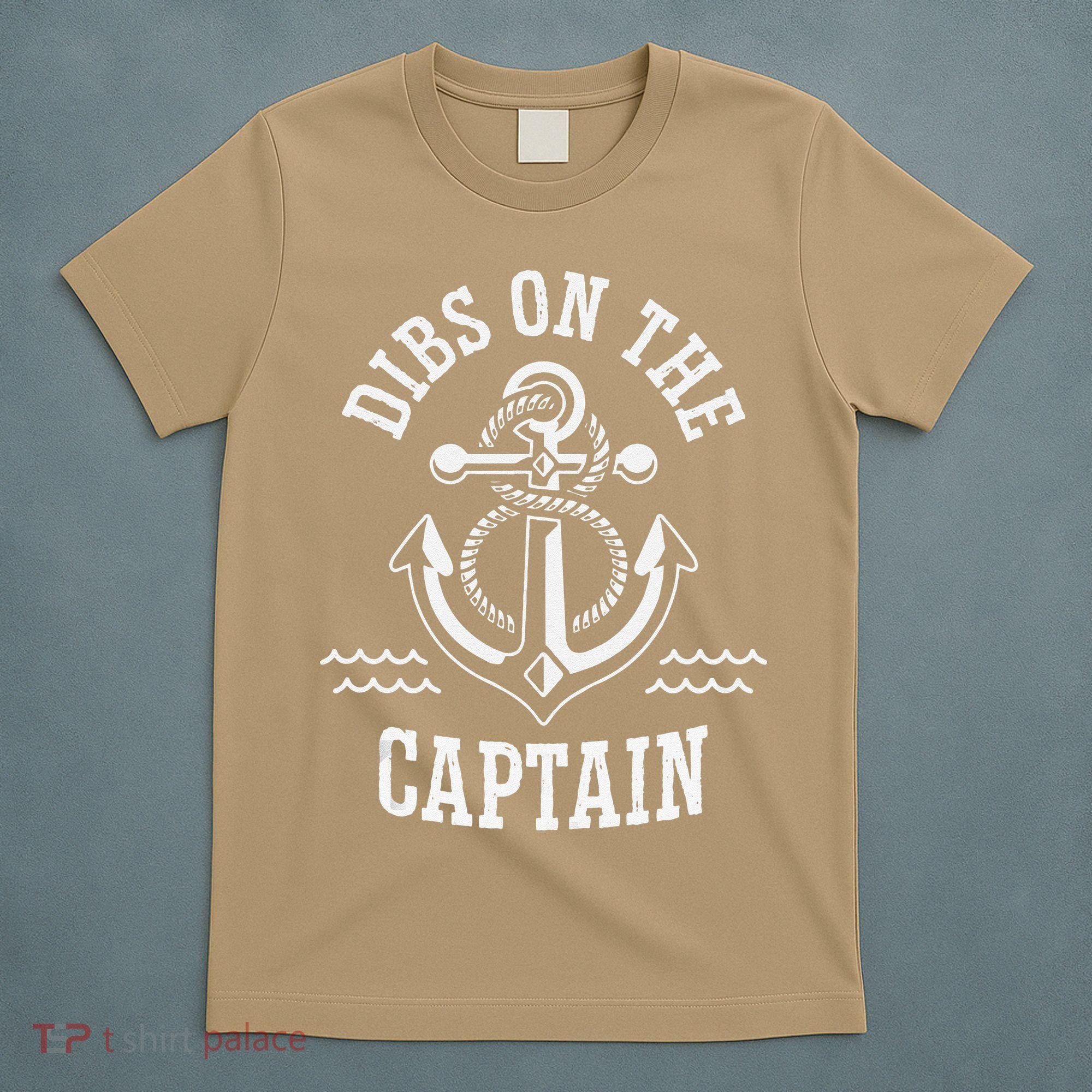 Retro Captain Wife Dibs On The Captain Funny FIshing Quote T-Shirt