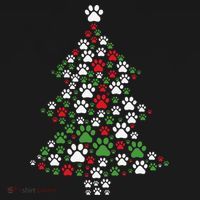 Retro Cute Xmas Dog Paw Print Christmas Tree Puppy Lover Baby Bodysuit thumb 2