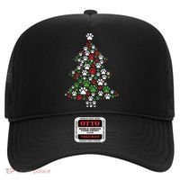 Retro Cute Xmas Dog Paw Print Christmas Tree Puppy Lover Hat thumb 0
