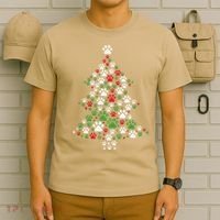 Retro Cute Xmas Dog Paw Print Christmas Tree Puppy Lover T-Shirt thumb 6