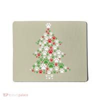 Retro Cute Xmas Dog Paw Print Christmas Tree Puppy Lover Mousepad thumb 0