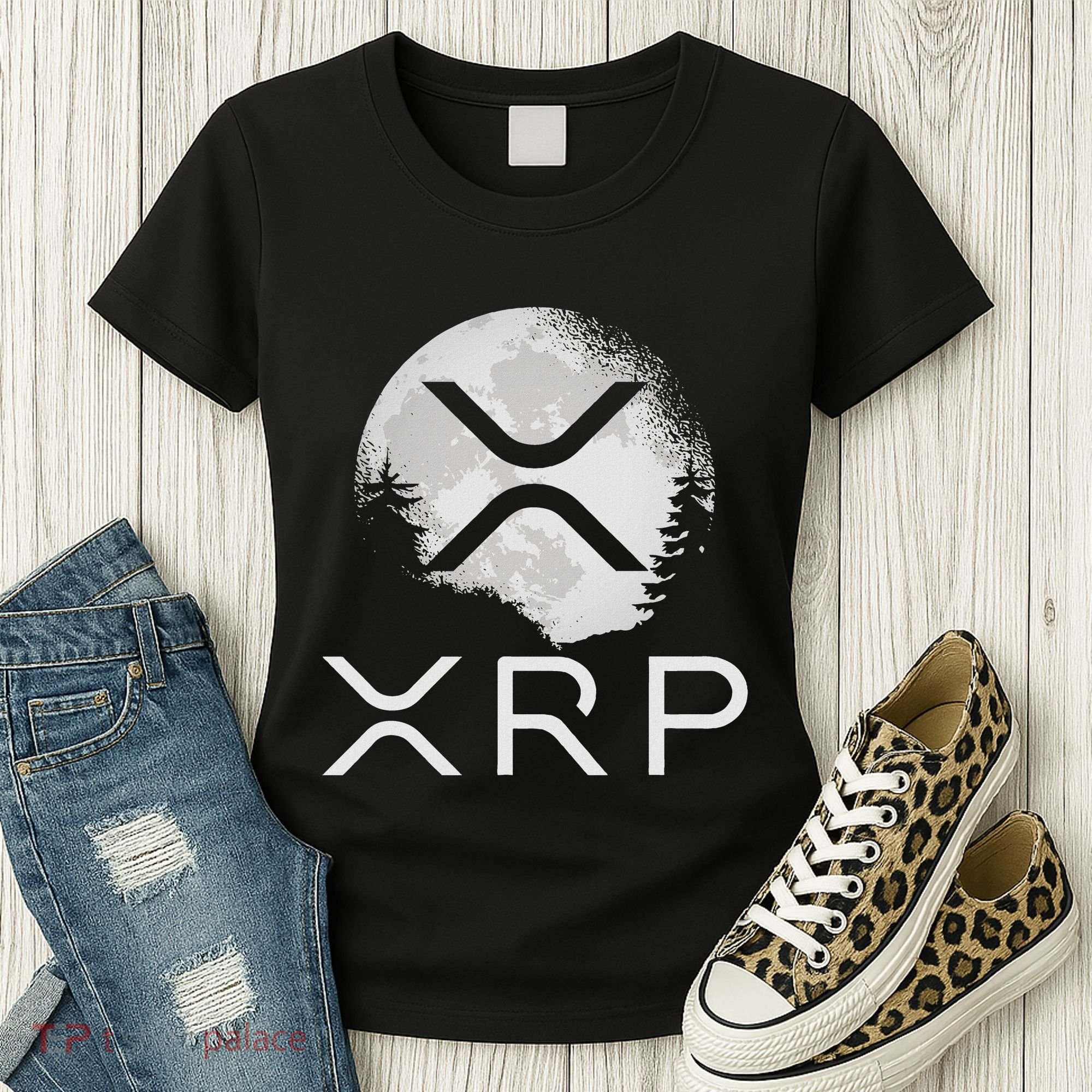Ripple Coin Xrp Ledger Moon Cryptocurrency Bull Market Women's T-Shirt