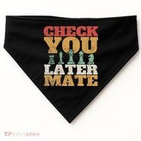 Retro Check You Later Mate Funny Checkmate Chess Pieces USA-Made Doggie Bandana thumb 0