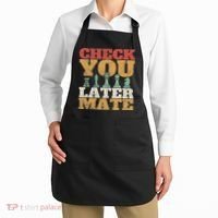 Retro Check You Later Mate Funny Checkmate Chess Pieces Apron thumb 2