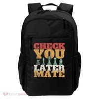 Retro Check You Later Mate Funny Checkmate Chess Pieces Backpack thumb 0