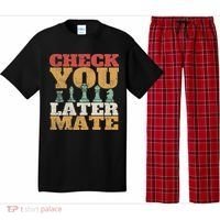 Retro Check You Later Mate Funny Checkmate Chess Pieces Pajama Set thumb 0