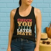 Retro Check You Later Mate Funny Checkmate Chess Pieces Women's Tank Top thumb 2