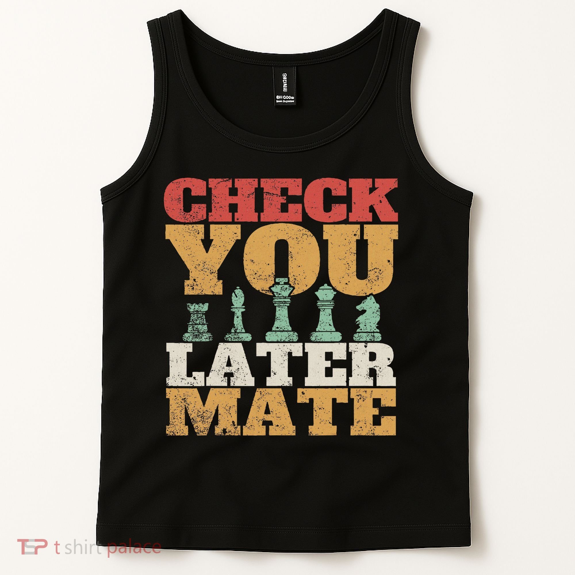 Retro Check You Later Mate Funny Checkmate Chess Pieces Tank Top