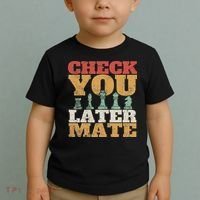 Retro Check You Later Mate Funny Checkmate Chess Pieces Toddler T-Shirt thumb 2