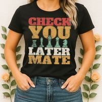 Retro Check You Later Mate Funny Checkmate Chess Pieces Women's T-Shirt thumb 2