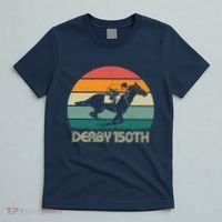 Retro Derby 150th Horse Racing Vintage Sunset T-Shirt thumb 5