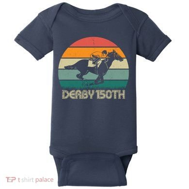 Retro Derby 150th Horse Racing Vintage Sunset Baby Bodysuit