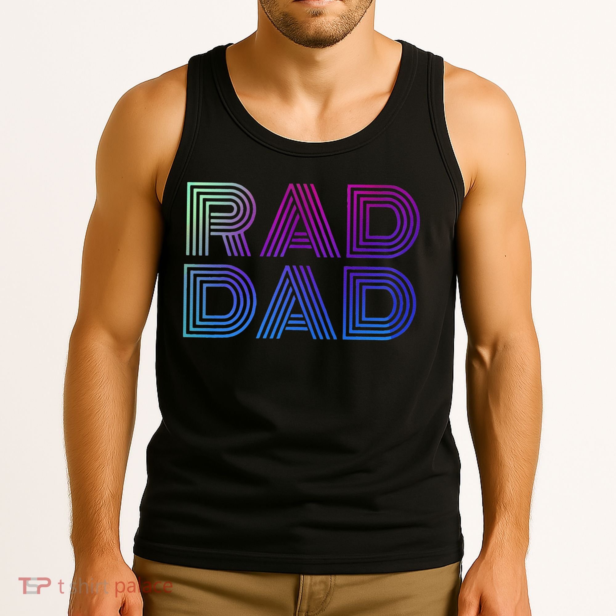 Rad Dad 1980s Retro Fathers Day Tank Top
