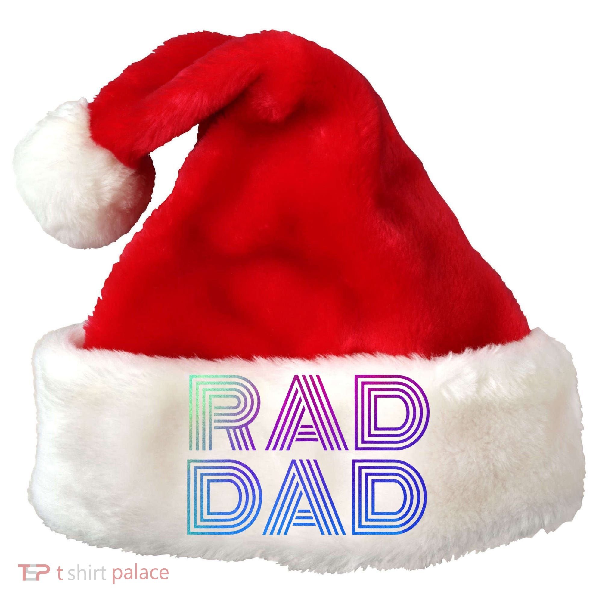 Rad Dad 1980s Retro Fathers Day Santa Hat