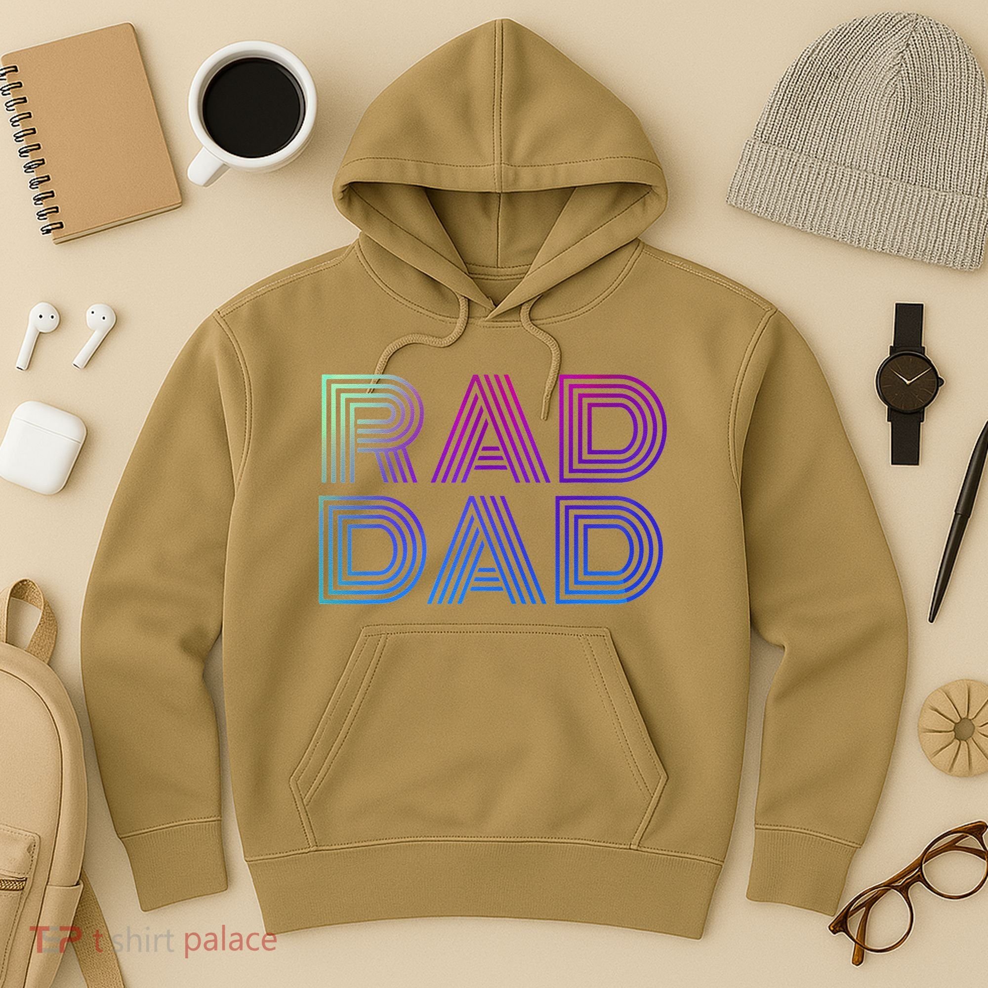 Rad Dad 1980s Retro Fathers Day Hoodie