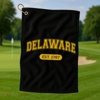 Retro Delaware 1787 Distressed Gift Golf Towel thumb 1