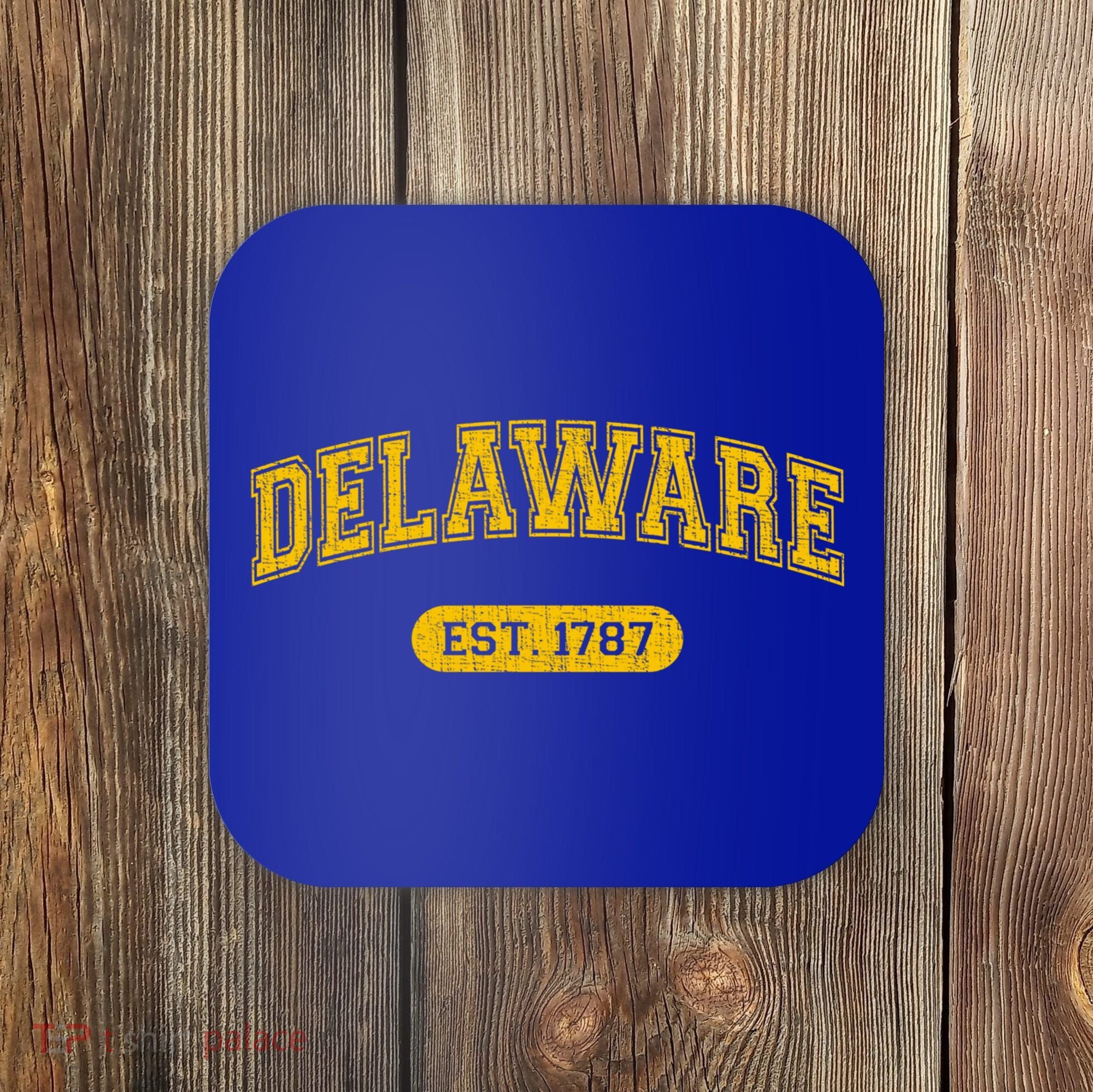 Retro Delaware 1787 Distressed Gift Coaster