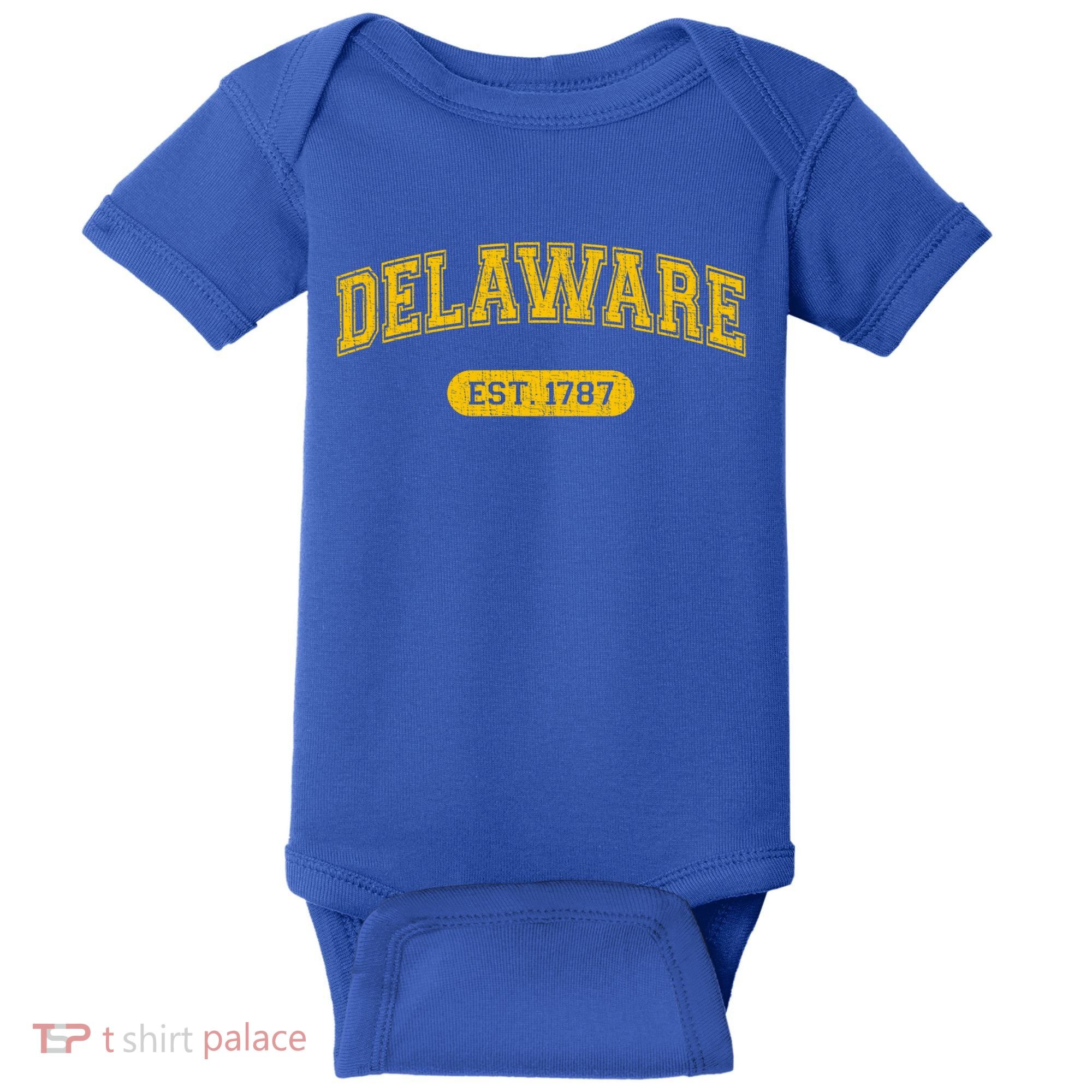 Retro Delaware 1787 Distressed Gift Baby Bodysuit