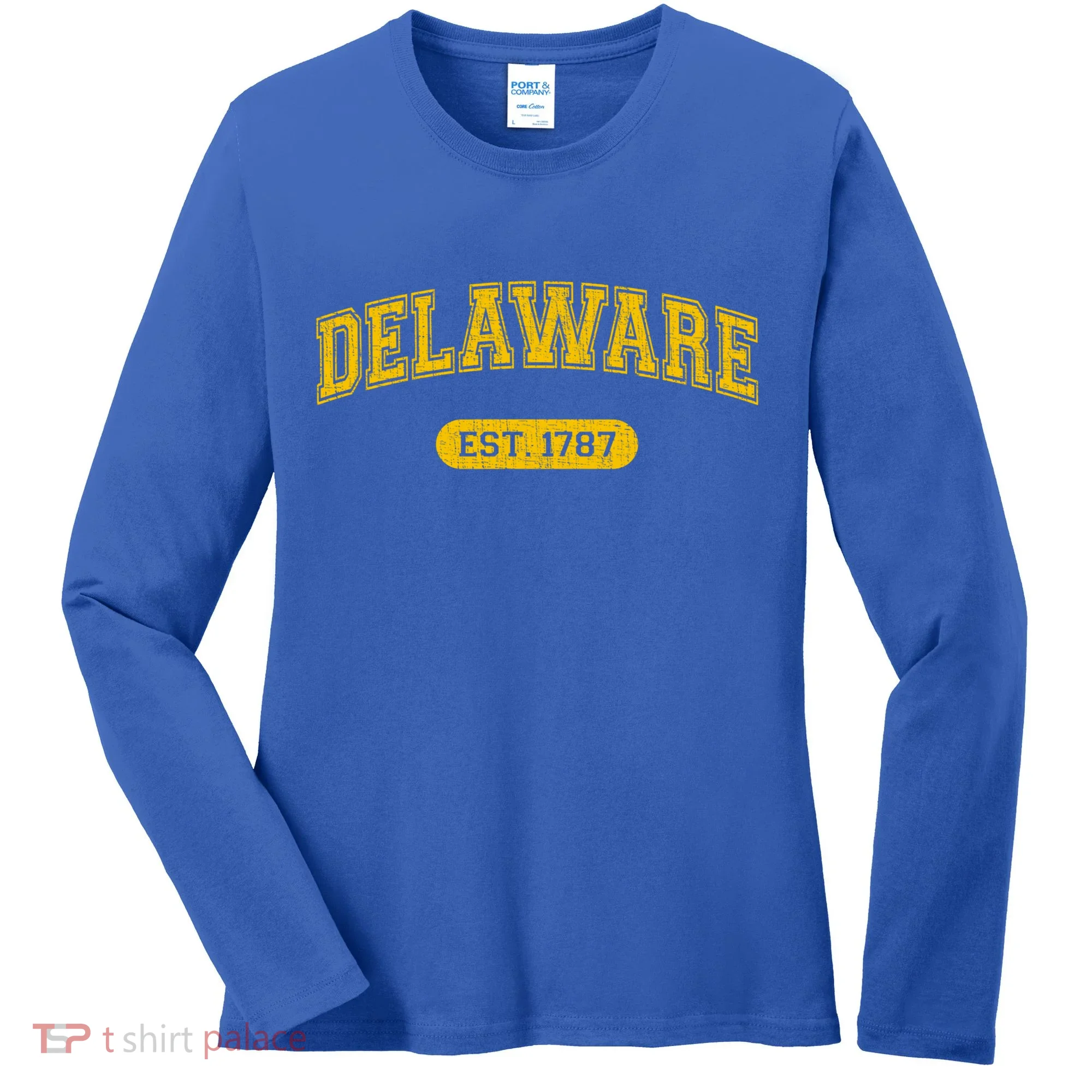 Retro Delaware 1787 Distressed Gift Women's Long Sleeve Shirt