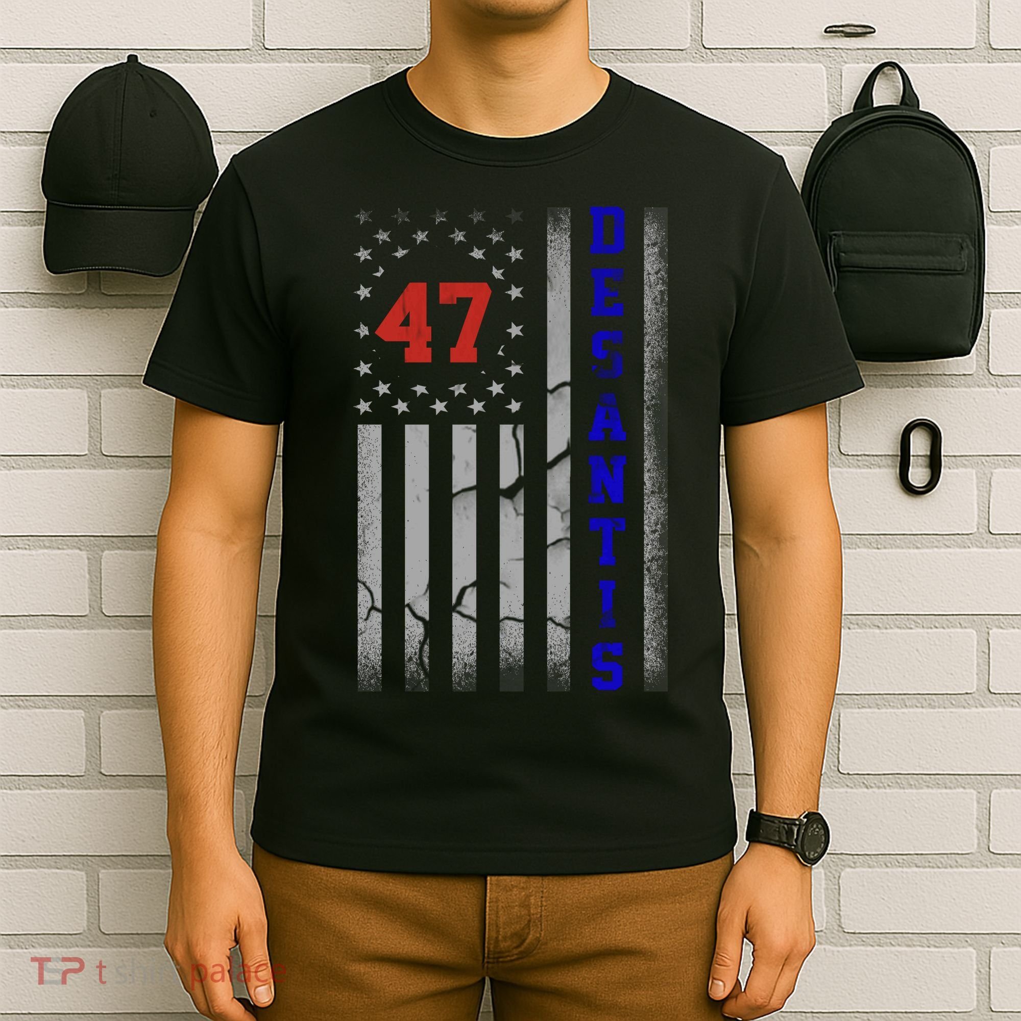 Ron Desantis 2024 American Flag Vintage Faded Distressed T-Shirt