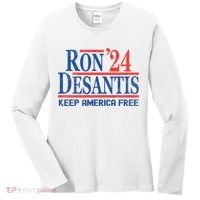 Ron DeSantis 2024 Keep America Free Women's Long Sleeve Shirt thumb 0