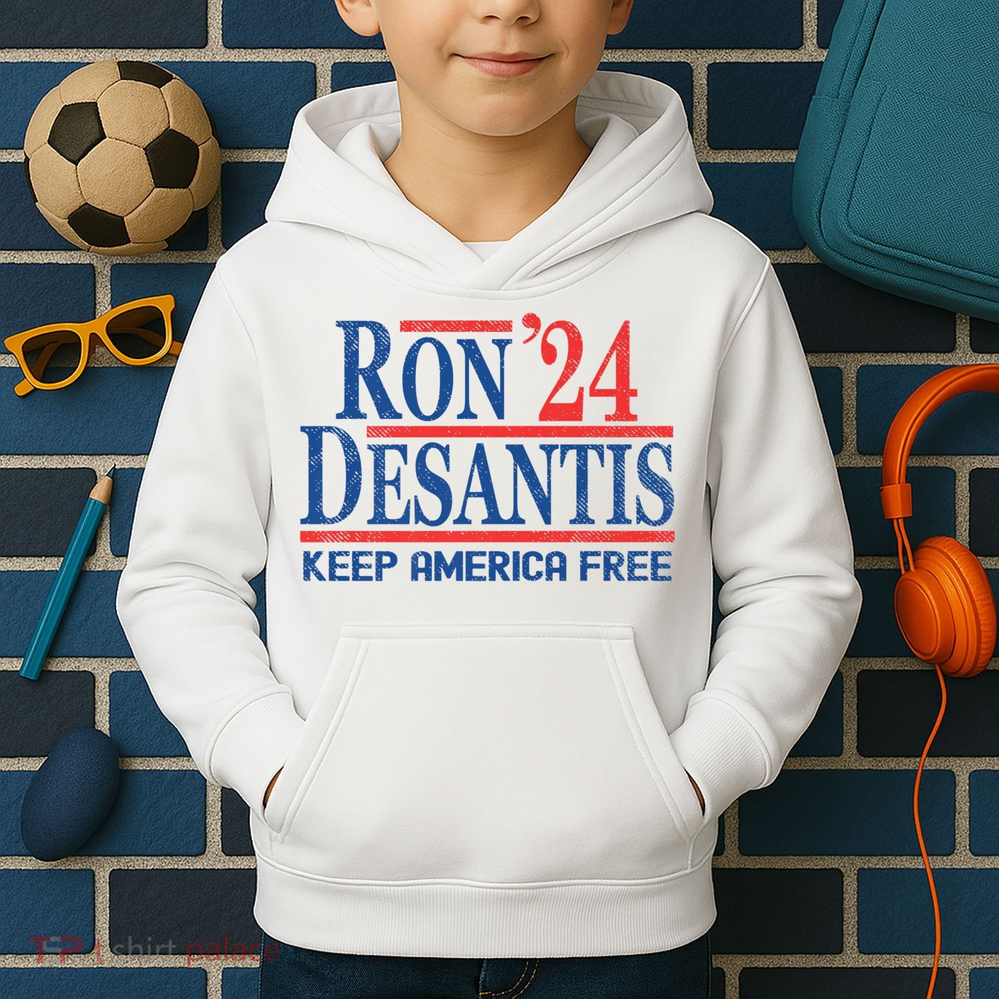 Ron DeSantis 2024 Keep America Free Kids Hoodie