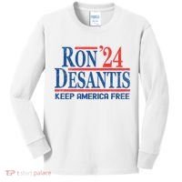 Ron DeSantis 2024 Keep America Free Kids Long Sleeve Shirt thumb 0