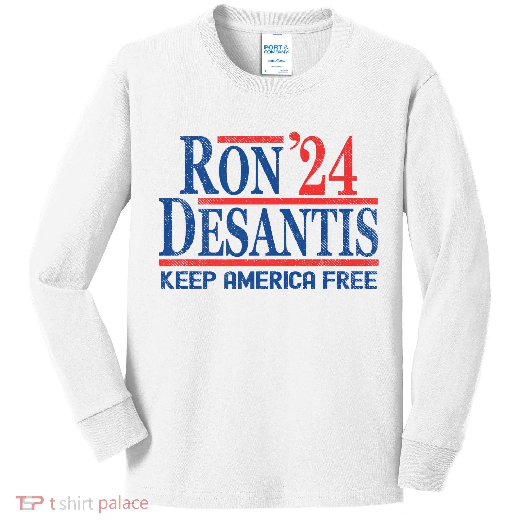 Ron DeSantis 2024 Keep America Free Kids Long Sleeve Shirt