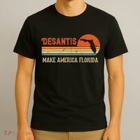 Ron DeSantis 2024 Make America Florida Vintage US Flag T-Shirt thumb 3