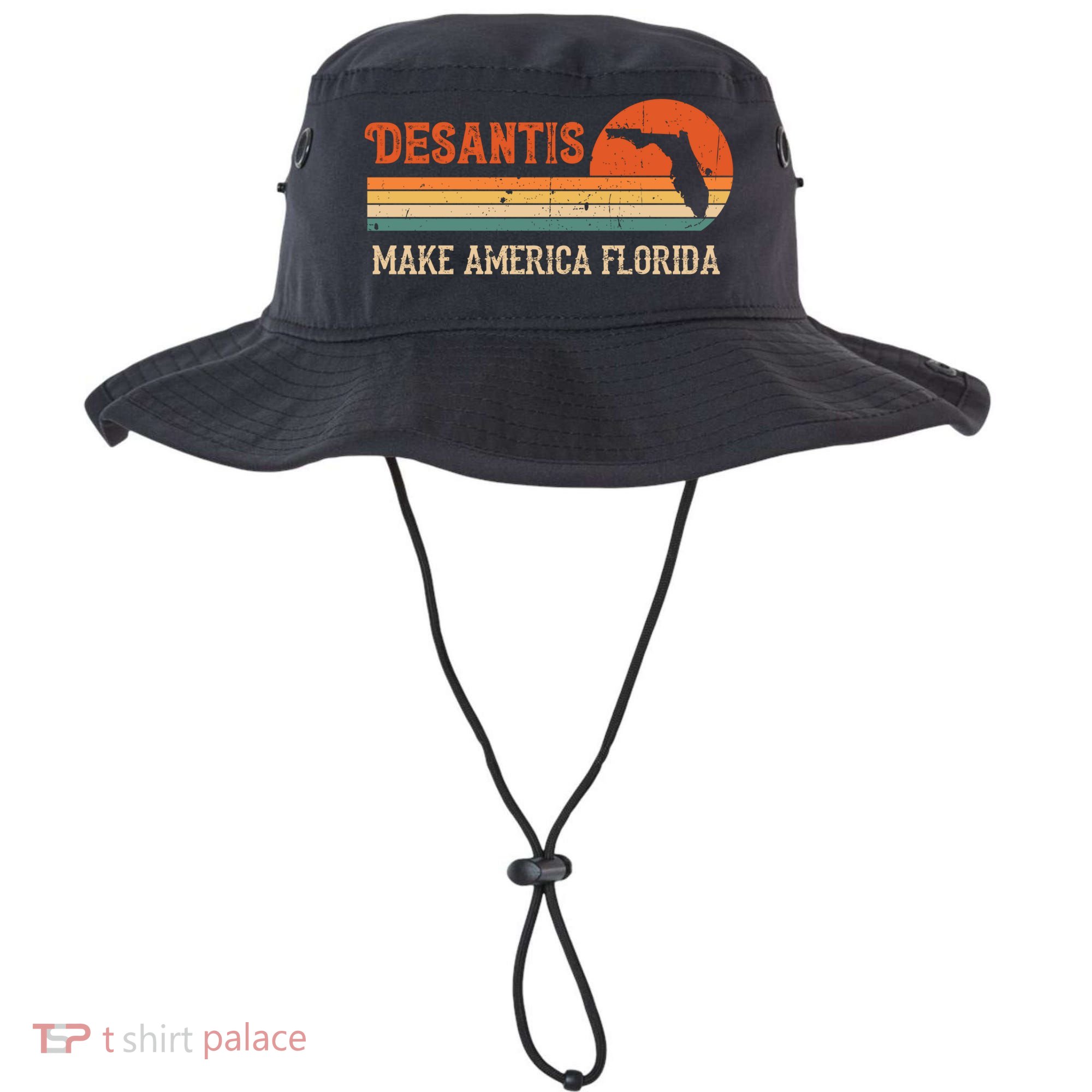 Ron DeSantis 2024 Make America Florida Vintage US Flag Bucket Hat