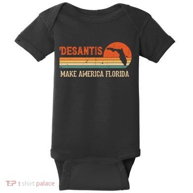 Ron DeSantis 2024 Make America Florida Vintage US Flag Baby Bodysuit
