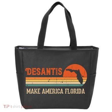 Ron DeSantis 2024 Make America Florida Vintage US Flag Tote Bag