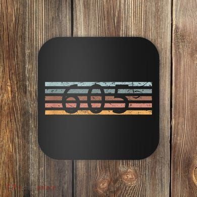 Retro Distressed 605 Area Code Sioux Falls South Dakota SD Coaster