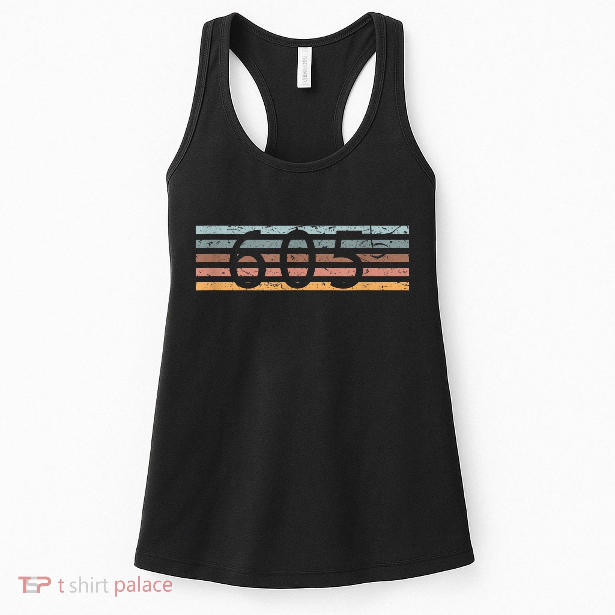 Retro Distressed 605 Area Code Sioux Falls South Dakota SD Women's Tank Top