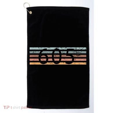 Retro Distressed 605 Area Code Sioux Falls South Dakota SD Golf Towel
