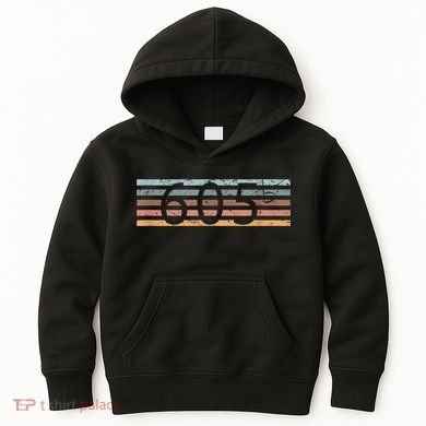 Retro Distressed 605 Area Code Sioux Falls South Dakota SD Kids Hoodie