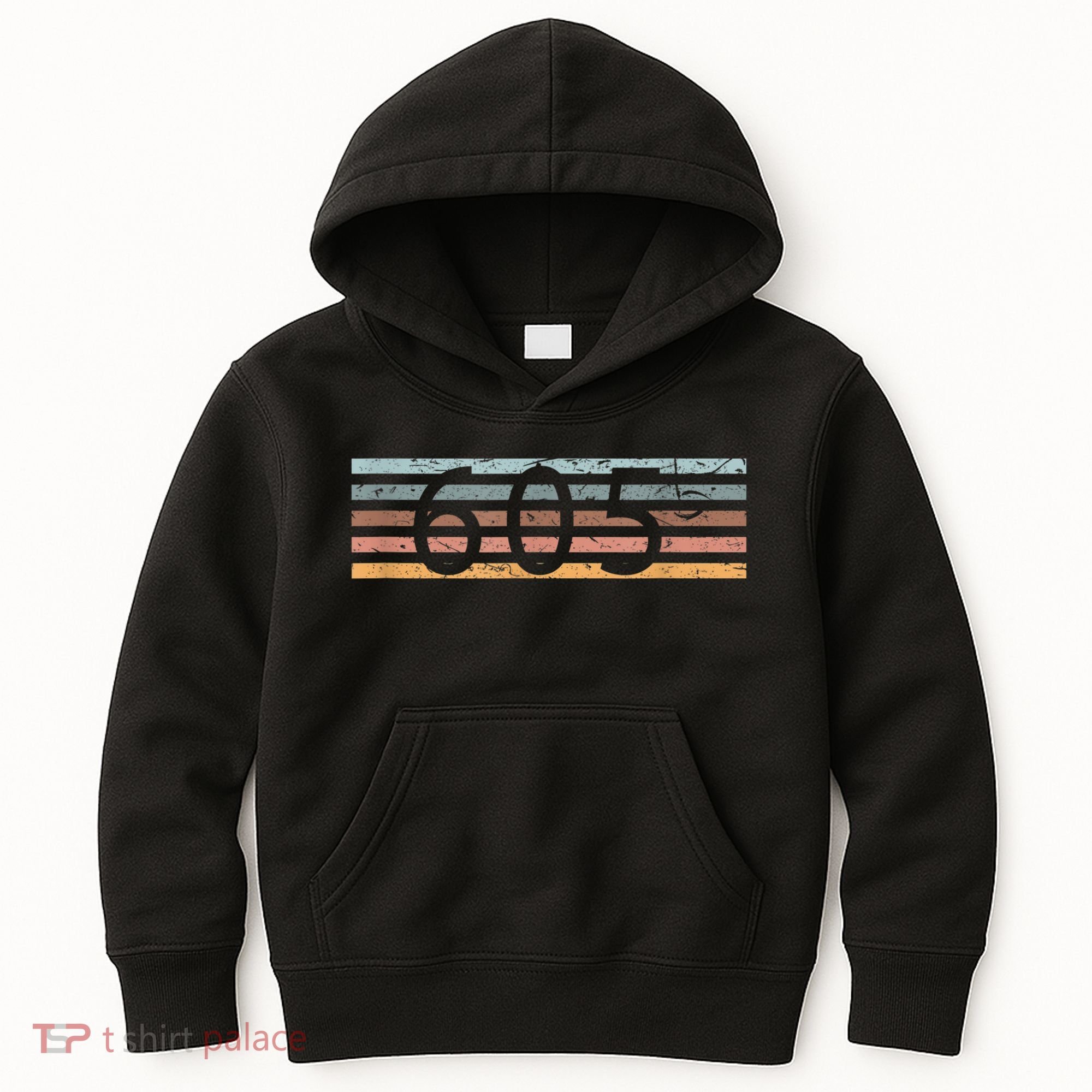Retro Distressed 605 Area Code Sioux Falls South Dakota SD Kids Hoodie