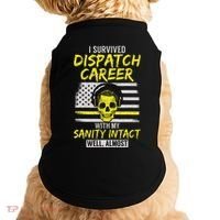 Retired Dispatcher 911 Thin Yellow Line Patriotic Doggie Tank thumb 0