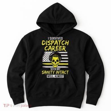 Retired Dispatcher 911 Thin Yellow Line Patriotic Hoodie
