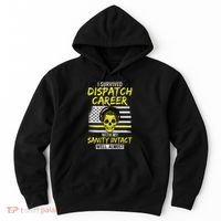 Retired Dispatcher 911 Thin Yellow Line Patriotic Hoodie thumb 0