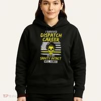 Retired Dispatcher 911 Thin Yellow Line Patriotic Hoodie thumb 5