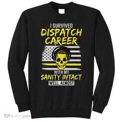 Retired Dispatcher 911 Thin Yellow Line Patriotic Sweatshirt
