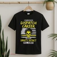 Retired Dispatcher 911 Thin Yellow Line Patriotic T-Shirt thumb 2