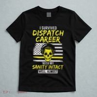 Retired Dispatcher 911 Thin Yellow Line Patriotic T-Shirt thumb 5