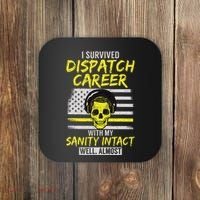 Retired Dispatcher 911 Thin Yellow Line Patriotic Coaster thumb 0