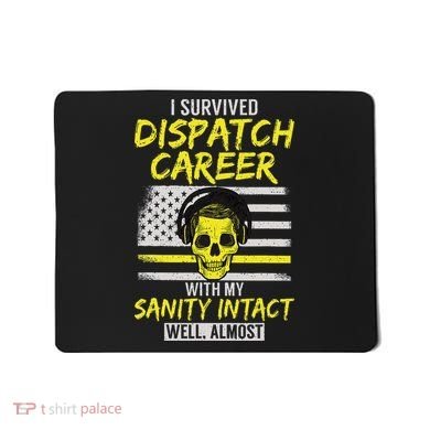Retired Dispatcher 911 Thin Yellow Line Patriotic Mousepad